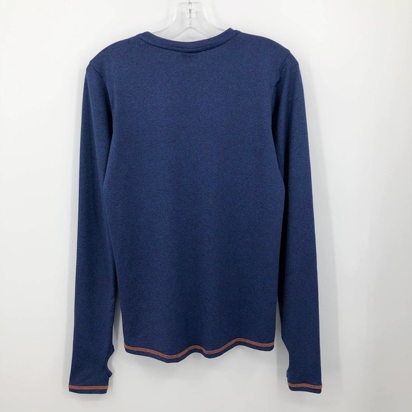 Accel Athletic Top Women's Size M Heather Blue Crew Neck Thumbhole Long Sleeves - Picture 5 of 7